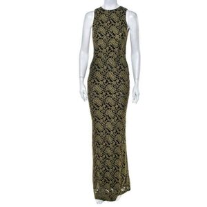 Alice + Olivia Roxie Green Floral Embroidered Dress